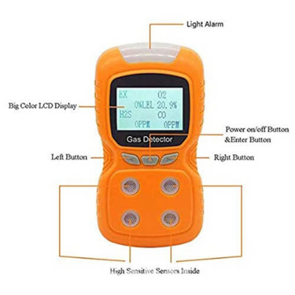 4in1 Gas Detector Oxygen,Hydrogen Sulfide,Carbon Monoxide